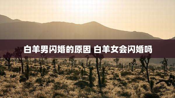 白羊男闪婚的原因 白羊女会闪婚吗
