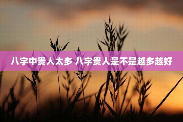 八字中贵人太多 八字贵人是不是越多越好