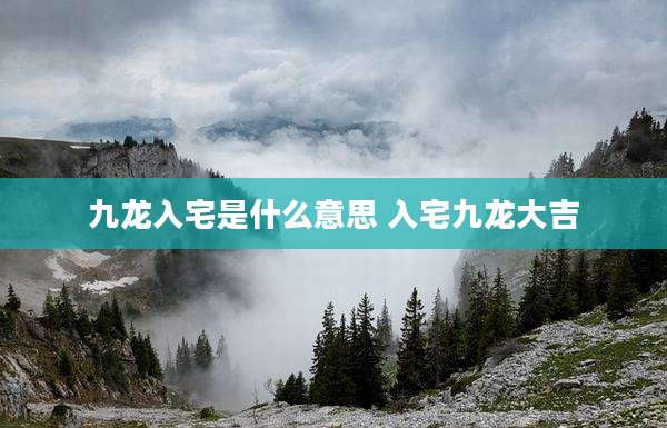 九龙入宅是什么意思 入宅九龙大吉
