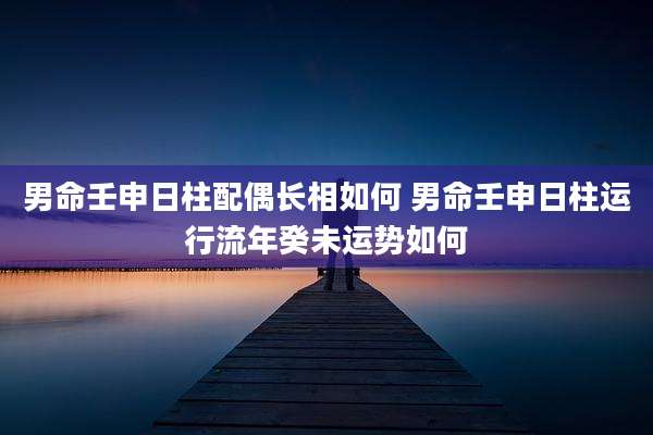 男命壬申日柱配偶长相如何 男命壬申日柱运行流年癸未运势如何