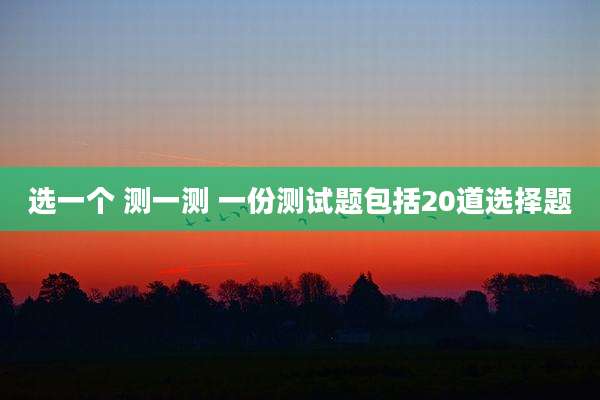 选一个 测一测 一份测试题包括20道选择题