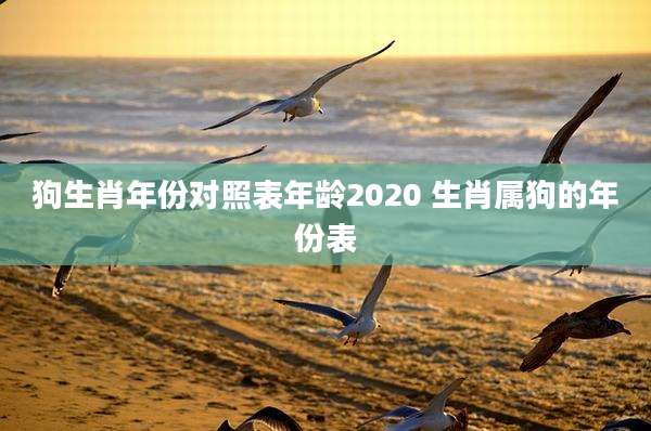 狗生肖年份对照表年龄2020 生肖属狗的年份表
