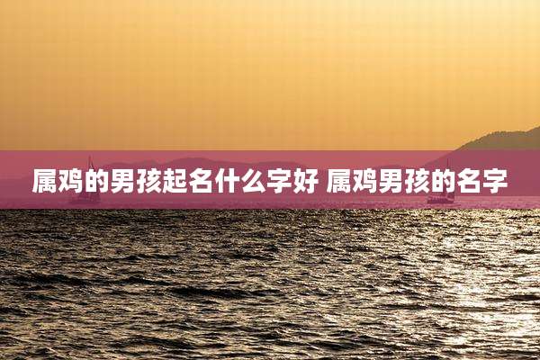 属鸡的男孩起名什么字好 属鸡男孩的名字