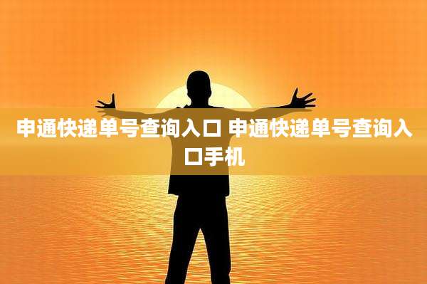 申通快递单号查询入口 申通快递单号查询入口手机