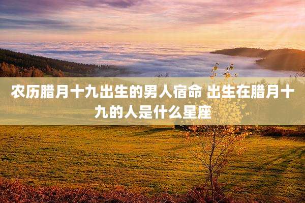 农历腊月十九出生的男人宿命 出生在腊月十九的人是什么星座