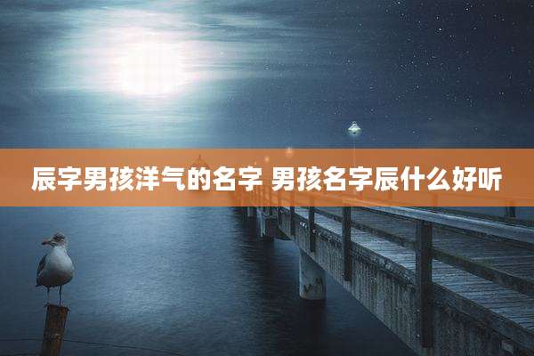 辰字男孩洋气的名字 男孩名字辰什么好听