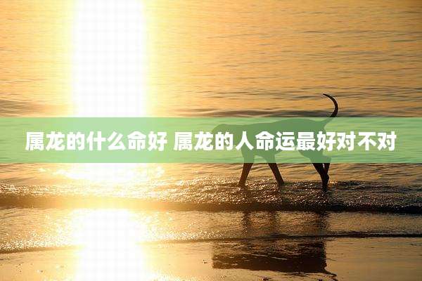 属龙的什么命好 属龙的人命运最好对不对