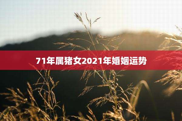 71年属猪女2021年婚姻运势