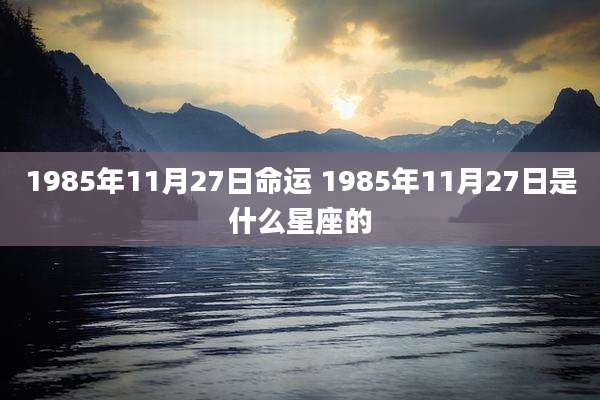 1985年11月27日命运 1985年11月27日是什么星座的