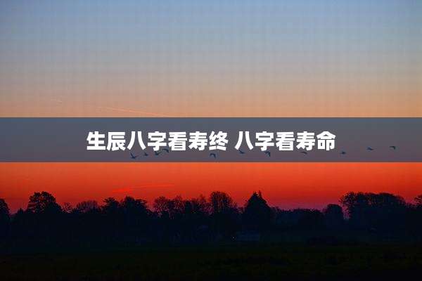 生辰八字看寿终 八字看寿命