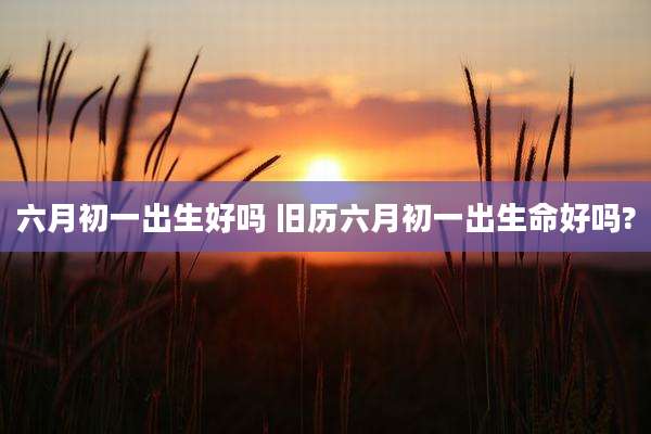 六月初一出生好吗 旧历六月初一出生命好吗?