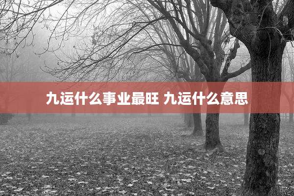 九运什么事业最旺 九运什么意思