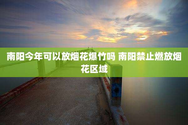 南阳今年可以放烟花爆竹吗 南阳禁止燃放烟花区域