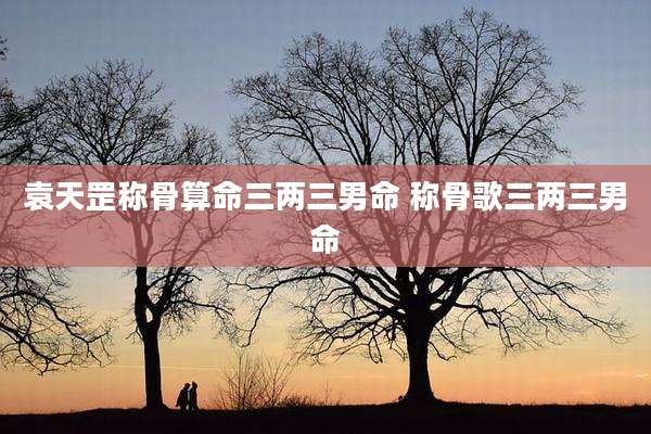 袁天罡称骨算命三两三男命 称骨歌三两三男命