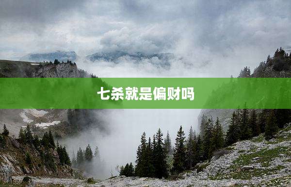 七杀就是偏财吗