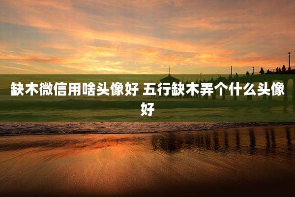 缺木微信用啥头像好 五行缺木弄个什么头像好