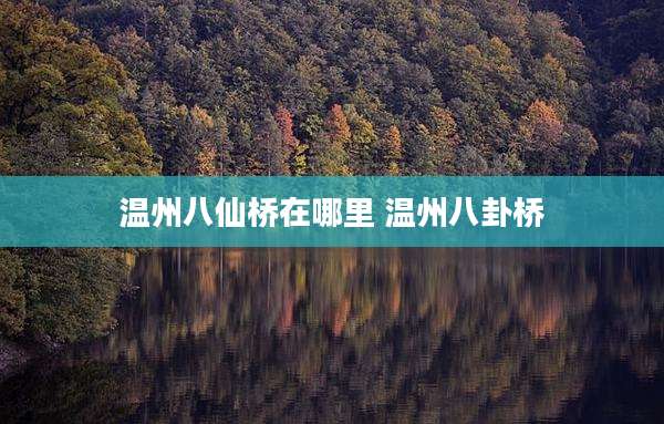 温州八仙桥在哪里 温州八卦桥