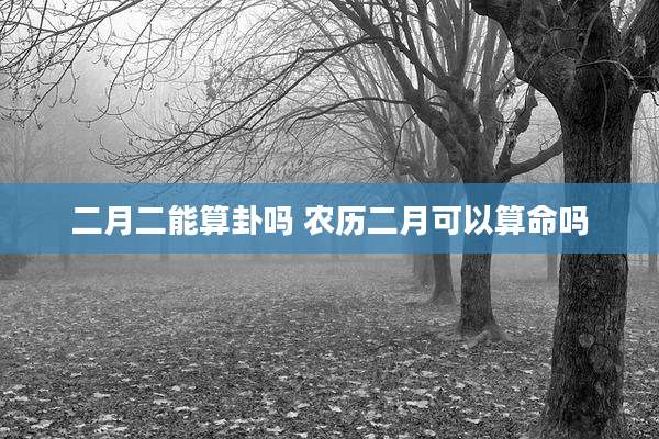 二月二能算卦吗 农历二月可以算命吗