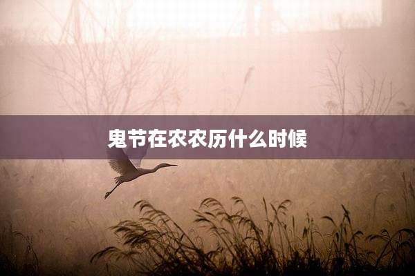 鬼节在农农历什么时候