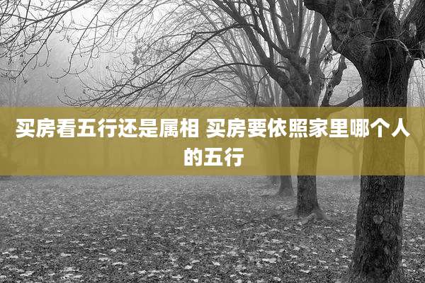 买房看五行还是属相 买房要依照家里哪个人的五行