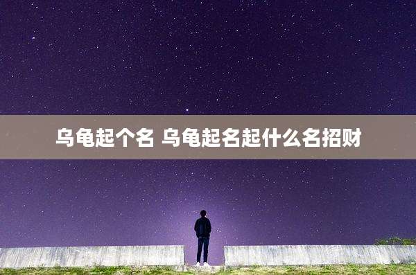 乌龟起个名 乌龟起名起什么名招财