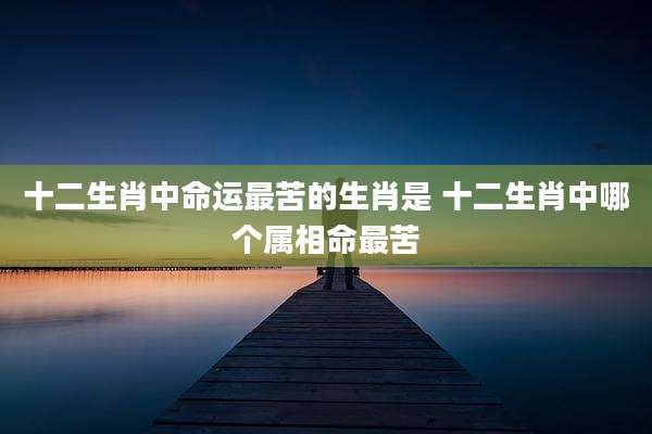 十二生肖中命运最苦的生肖是 十二生肖中哪个属相命最苦