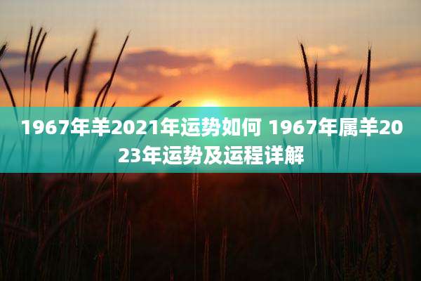 1967年羊2021年运势如何 1967年属羊2023年运势及运程详解