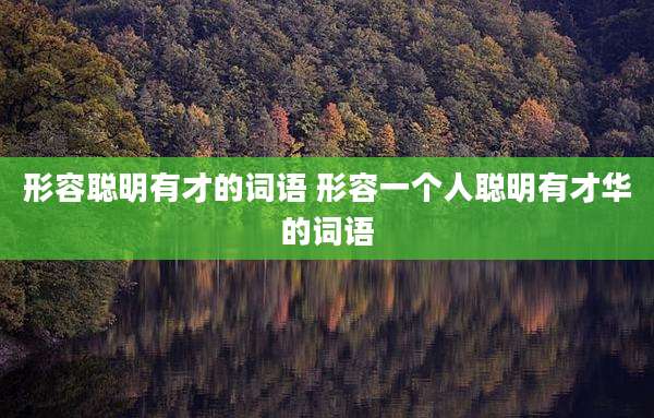 形容聪明有才的词语 形容一个人聪明有才华的词语