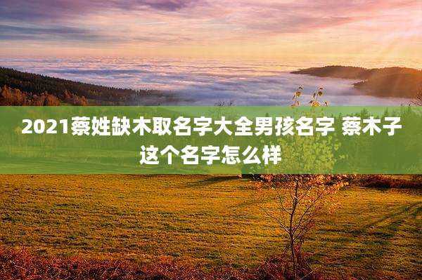 2021蔡姓缺木取名字大全男孩名字 蔡木子这个名字怎么样
