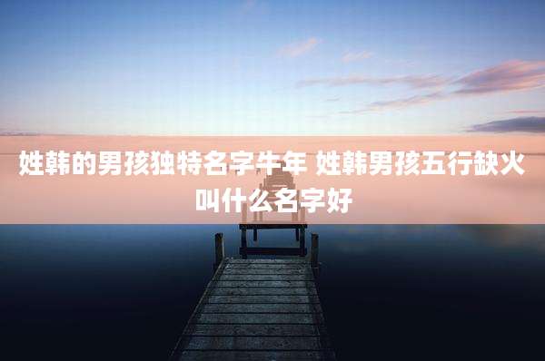 姓韩的男孩独特名字牛年 姓韩男孩五行缺火叫什么名字好