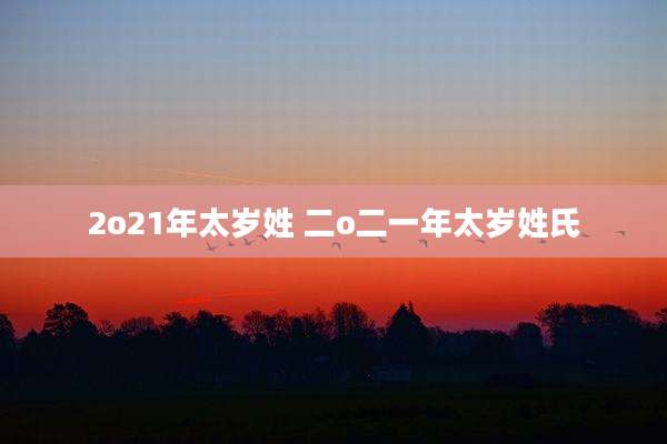 2o21年太岁姓 二o二一年太岁姓氏