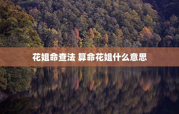 花姐命查法 算命花姐什么意思