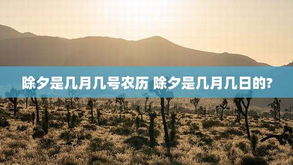 除夕是几月几号农历 除夕是几月几日的?