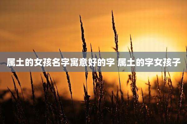 属土的女孩名字寓意好的字 属土的字女孩子