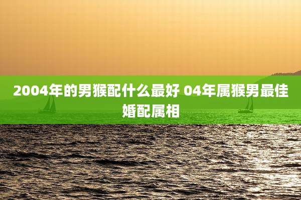 2004年的男猴配什么最好 04年属猴男最佳婚配属相