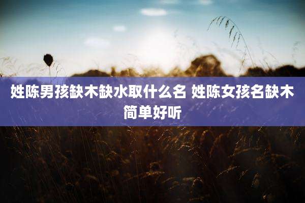 姓陈男孩缺木缺水取什么名 姓陈女孩名缺木简单好听