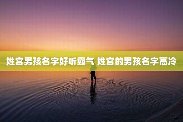 姓宫男孩名字好听霸气 姓宫的男孩名字高冷