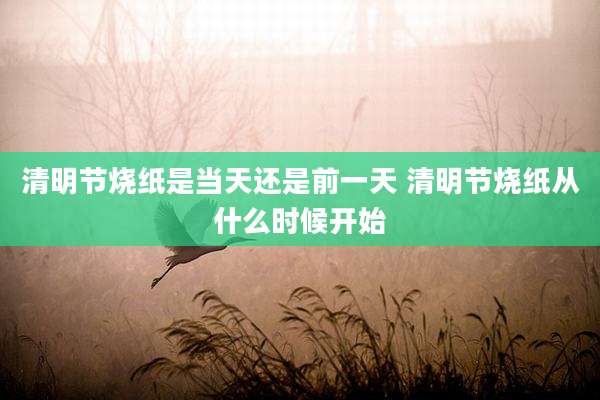 清明节烧纸是当天还是前一天 清明节烧纸从什么时候开始
