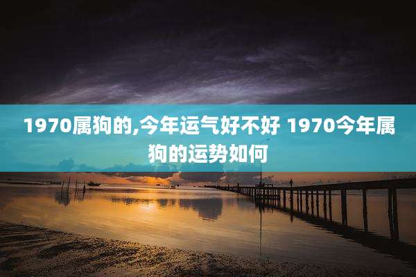 1970属狗的,今年运气好不好 1970今年属狗的运势如何