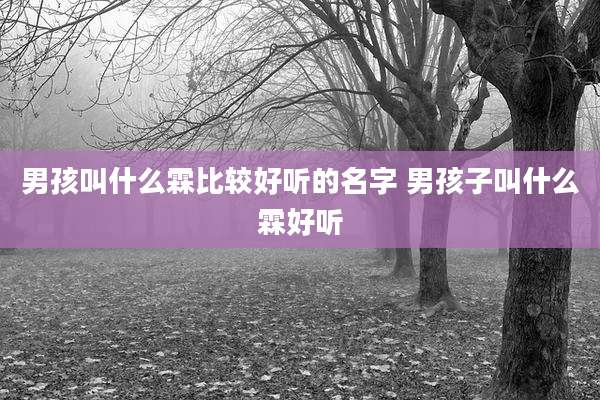 男孩叫什么霖比较好听的名字 男孩子叫什么霖好听