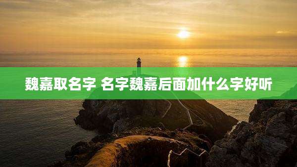 魏嘉取名字 名字魏嘉后面加什么字好听