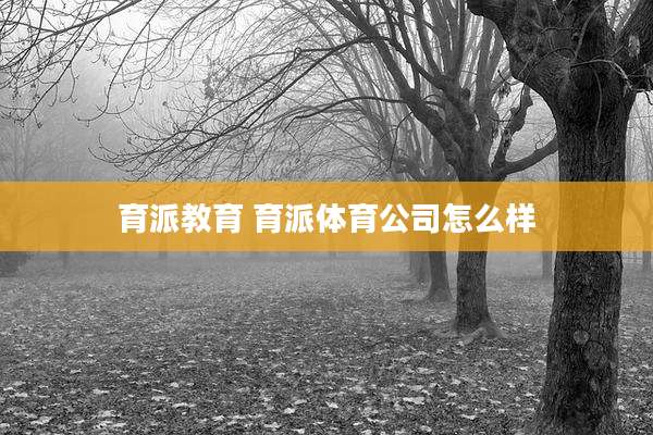 育派教育 育派体育公司怎么样