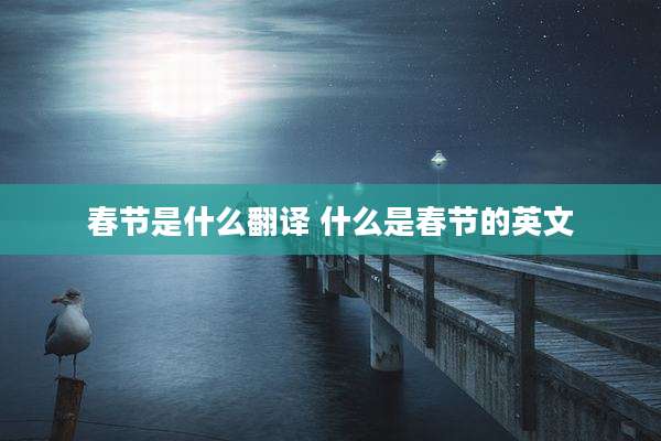 春节是什么翻译 什么是春节的英文