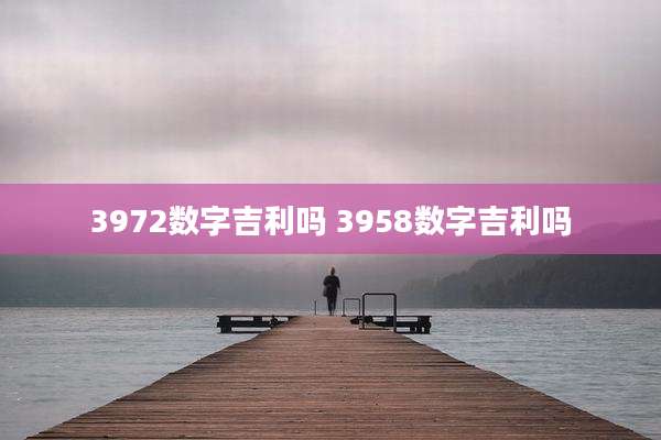 3972数字吉利吗 3958数字吉利吗