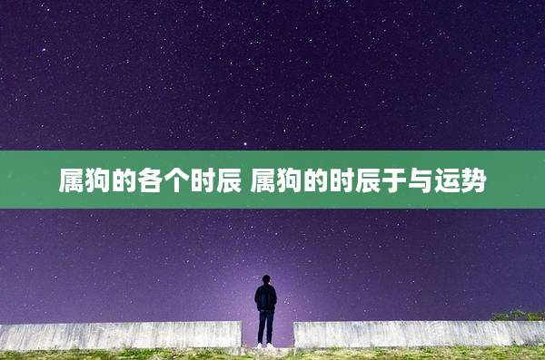 属狗的各个时辰 属狗的时辰于与运势