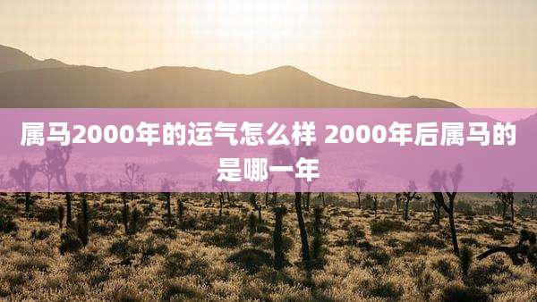 属马2000年的运气怎么样 2000年后属马的是哪一年