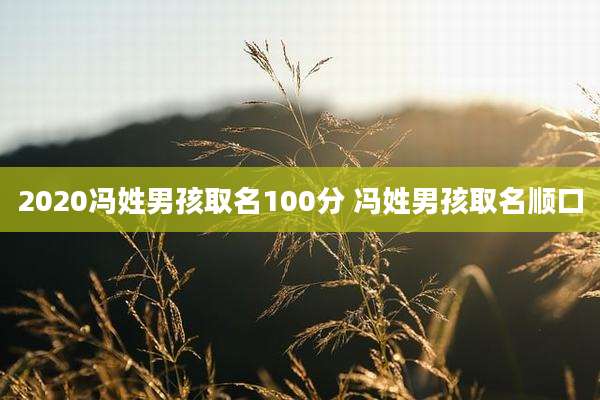 2020冯姓男孩取名100分 冯姓男孩取名顺口