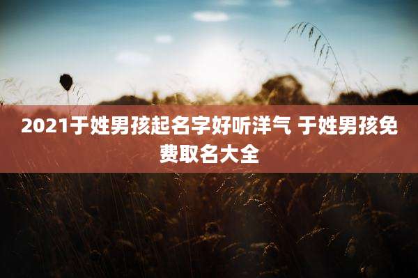 2021于姓男孩起名字好听洋气 于姓男孩免费取名大全