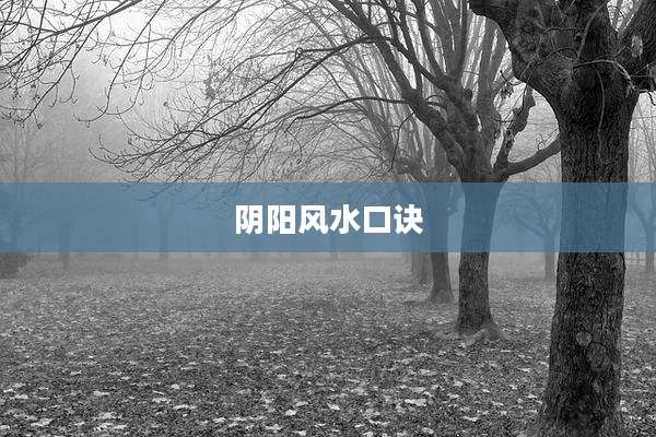 阴阳风水口诀