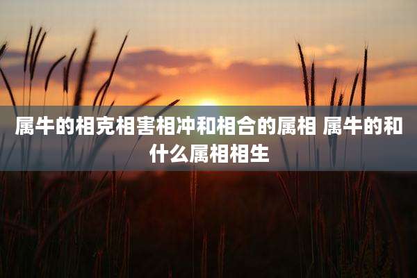 属牛的相克相害相冲和相合的属相 属牛的和什么属相相生